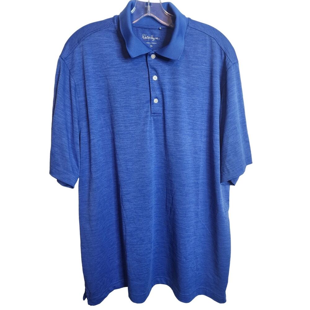 Walter Hagen Essentials Heather Blue Polo Shirt, XL